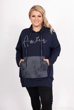 Blauer „Love“-Hoodie (T05538)