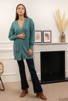 Cable knit cardigan with pockets