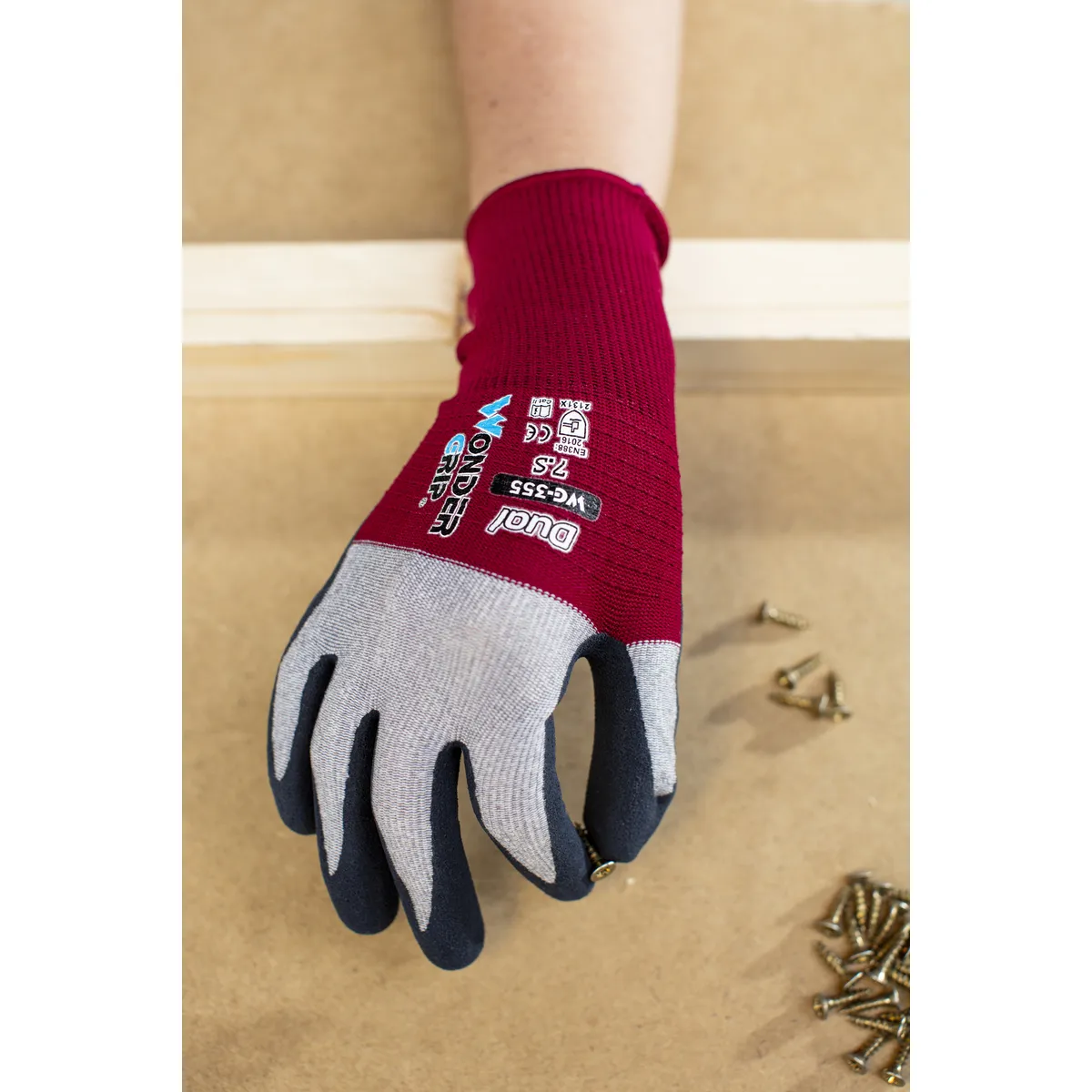 DUAL Mikrofaser-Handschuhe, rot - Wonder Grip - WG-355