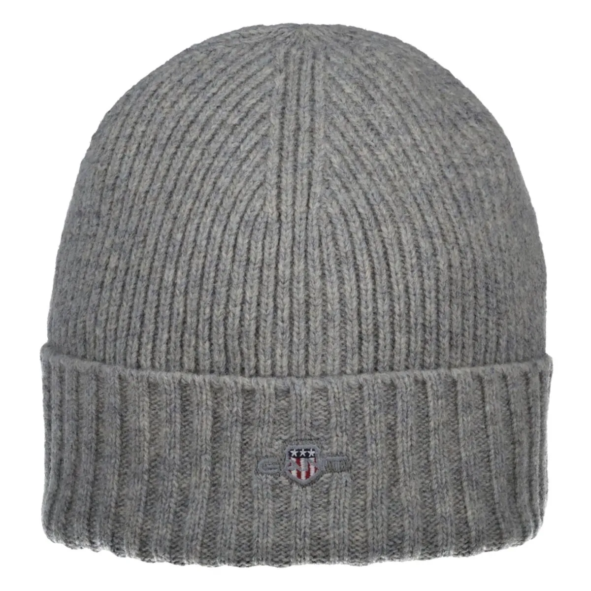 GANT Unisex Mütze - SHIELD WOOL BEANIE, Rippstrick, Woll-Mix, Logo One Size