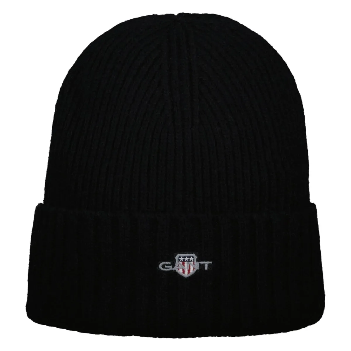 GANT Unisex Mütze - SHIELD WOOL BEANIE, Rippstrick, Woll-Mix, Logo One Size