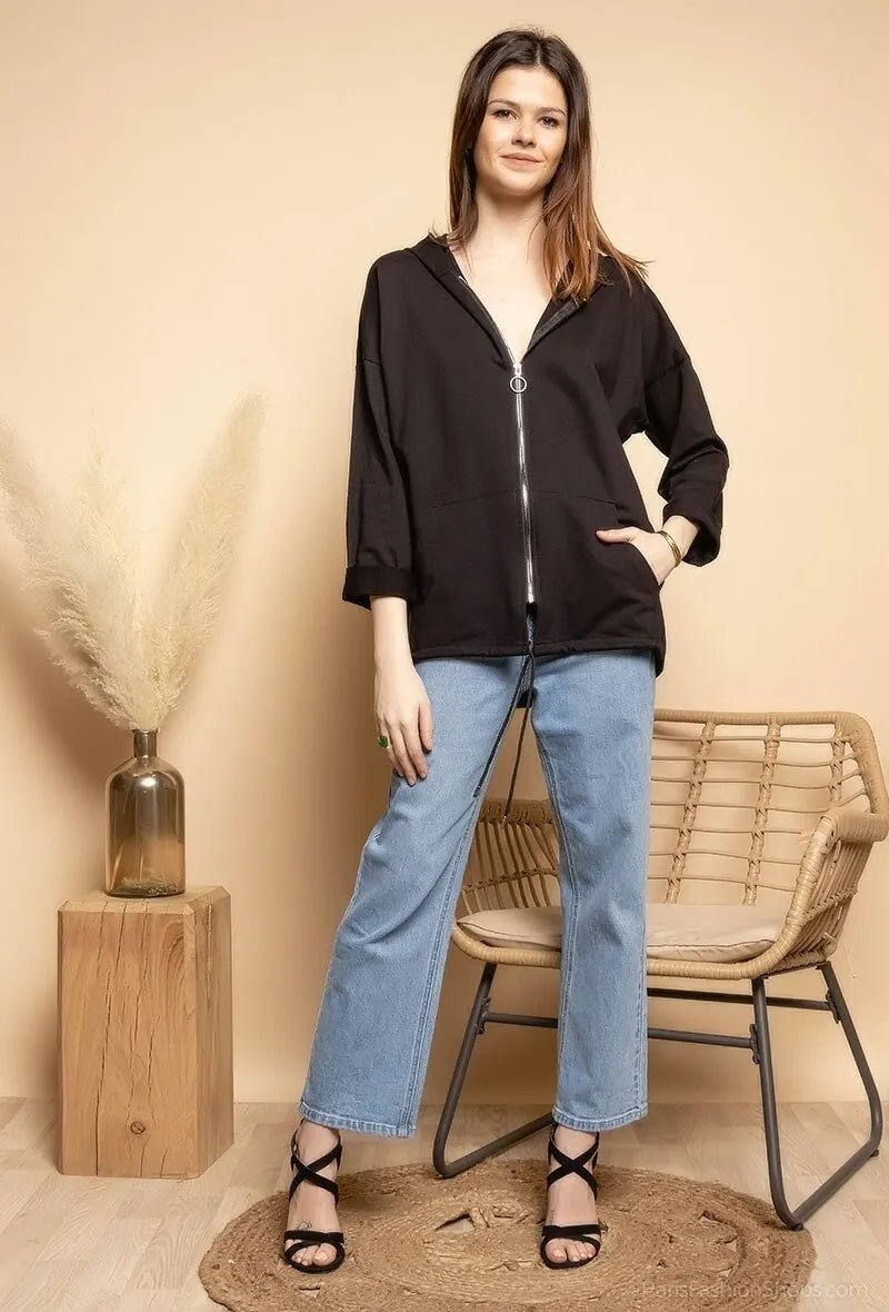 Hoodied cardigan