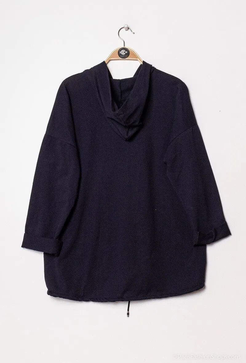 Hoodied cardigan