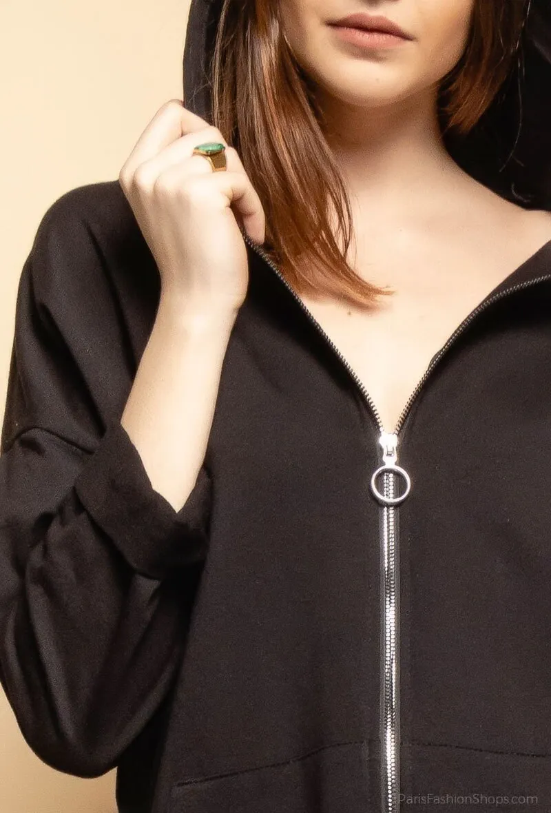 Hoodied cardigan