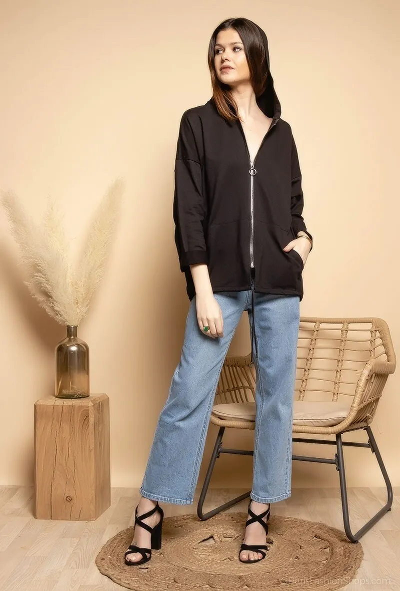Hoodied cardigan