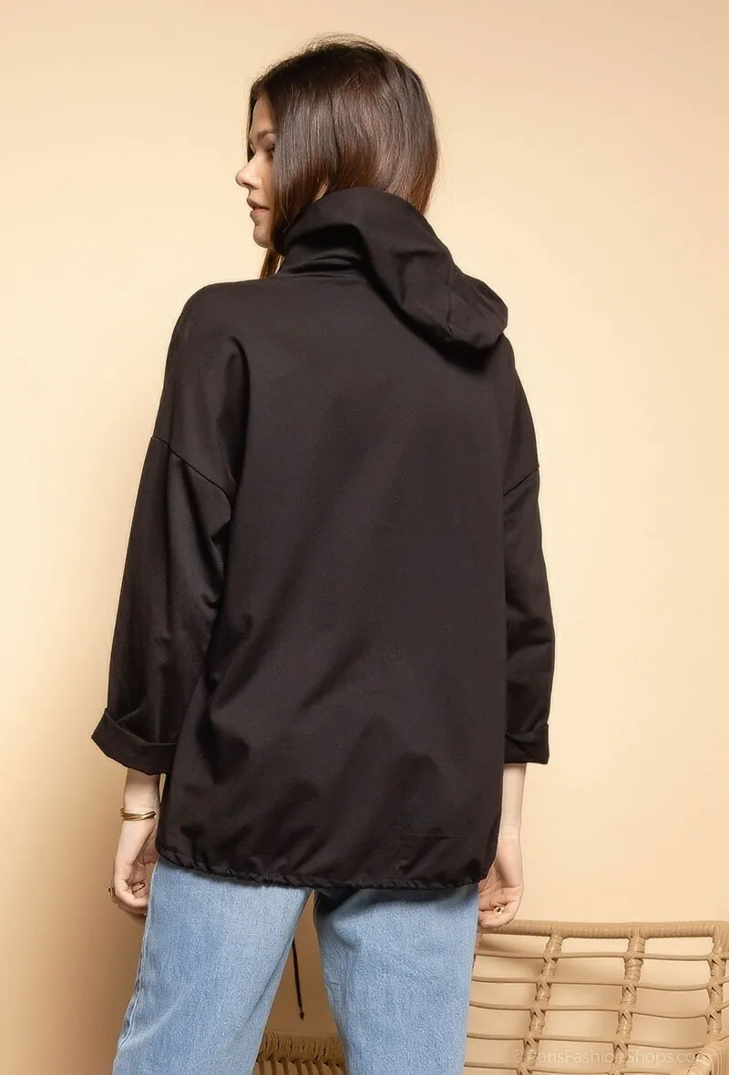 Hoodied cardigan