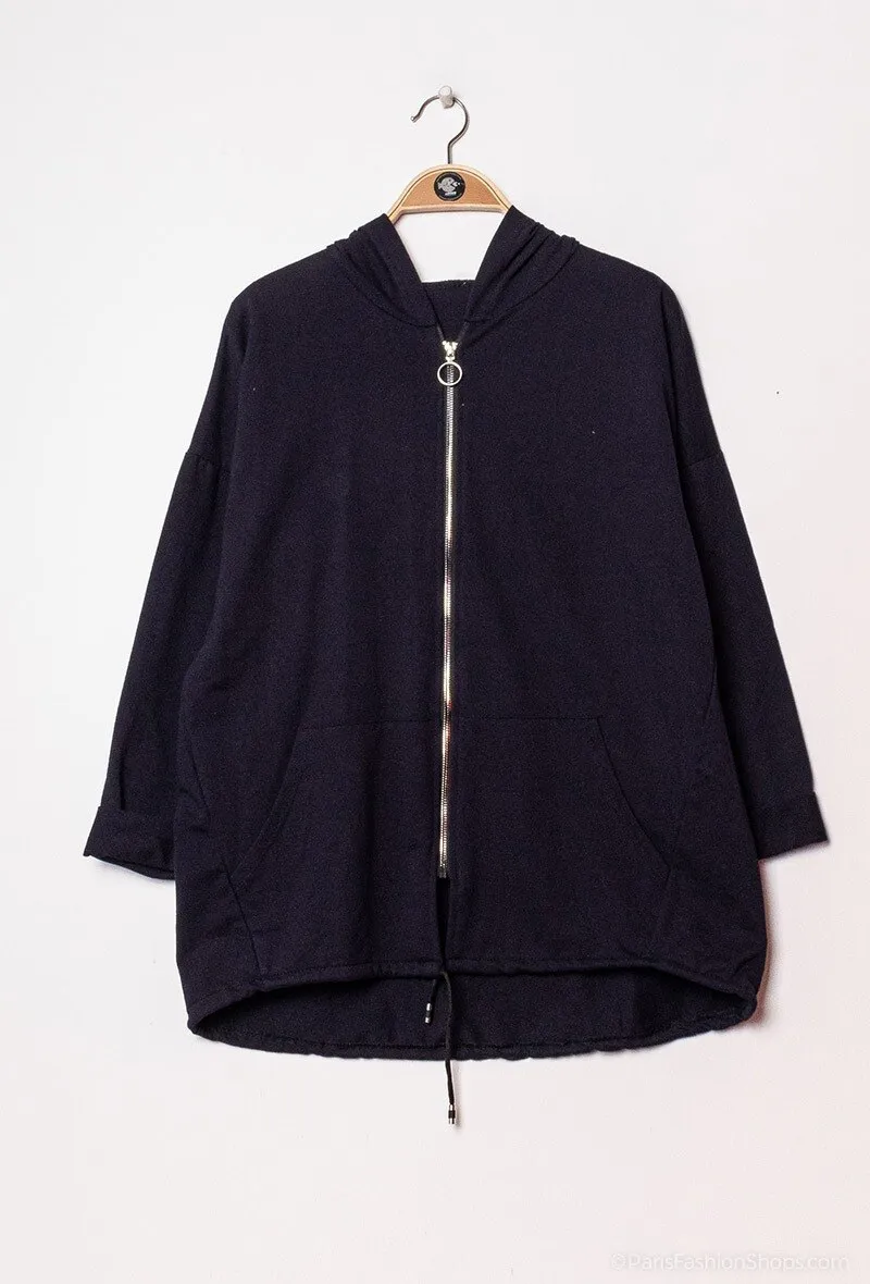 Hoodied cardigan