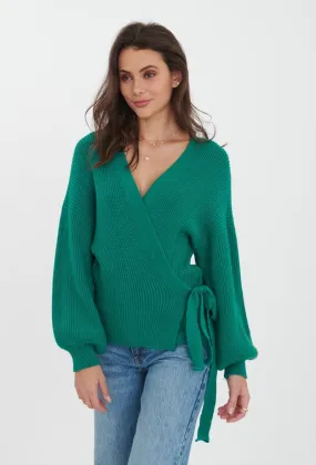 Knit Wrap-front Cardigan