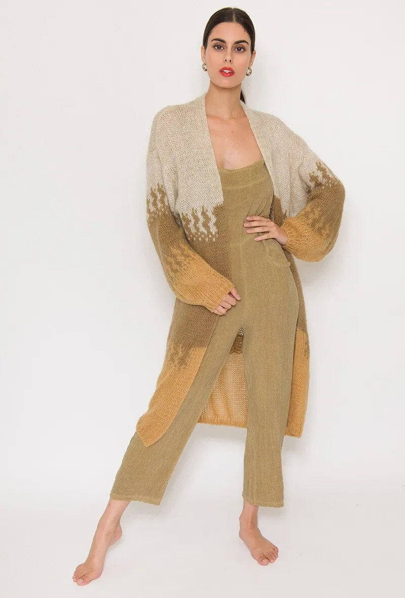 Long colorful cardigan