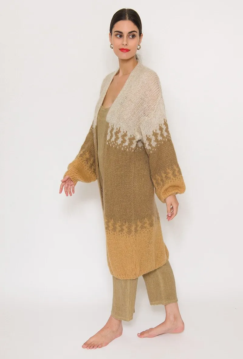 Long colorful cardigan