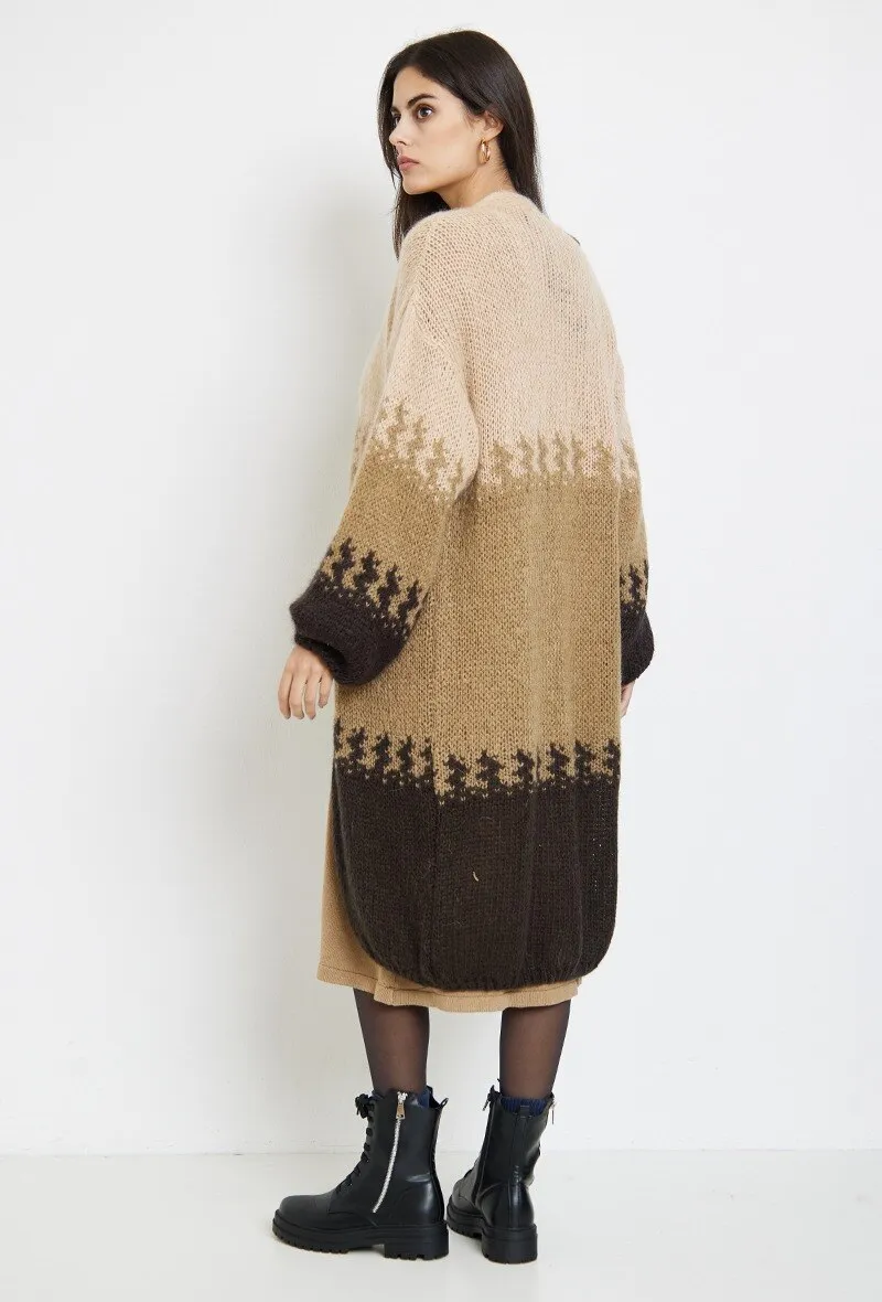 Long colorful cardigan
