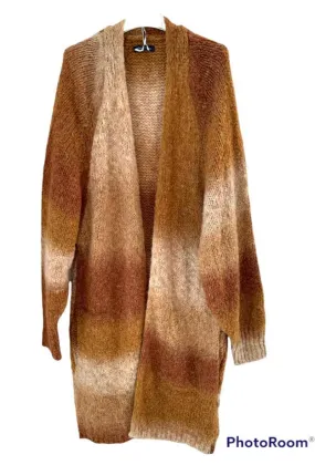 Long. tie-dye cardigan. soft. with 2 side pockets