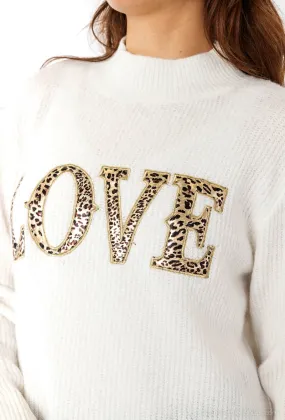 Léo-gestickter „LOVE“-Pullover