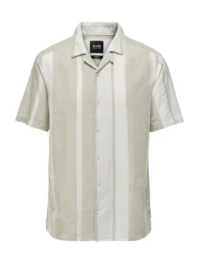 ONLY & SONS Herren Leinen Hemd ONSCaiden Stripe