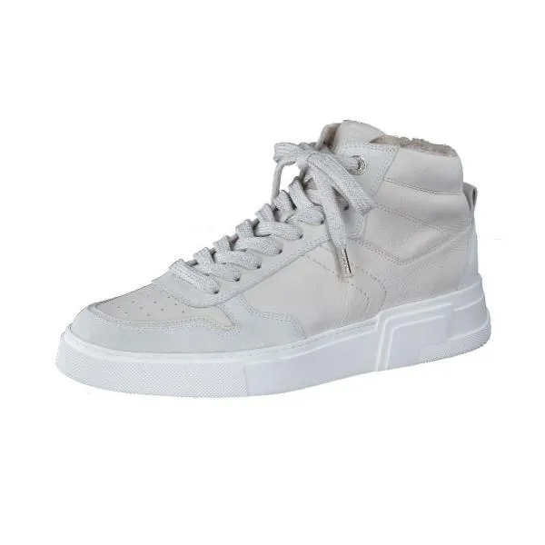 Paul Green Damen Boot Leder Schnürung Reißverschluss WEIß 5373-026