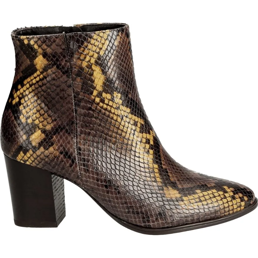 Paul Green Stiefelette Reißverschluss Blockabsatz Reptil 9623