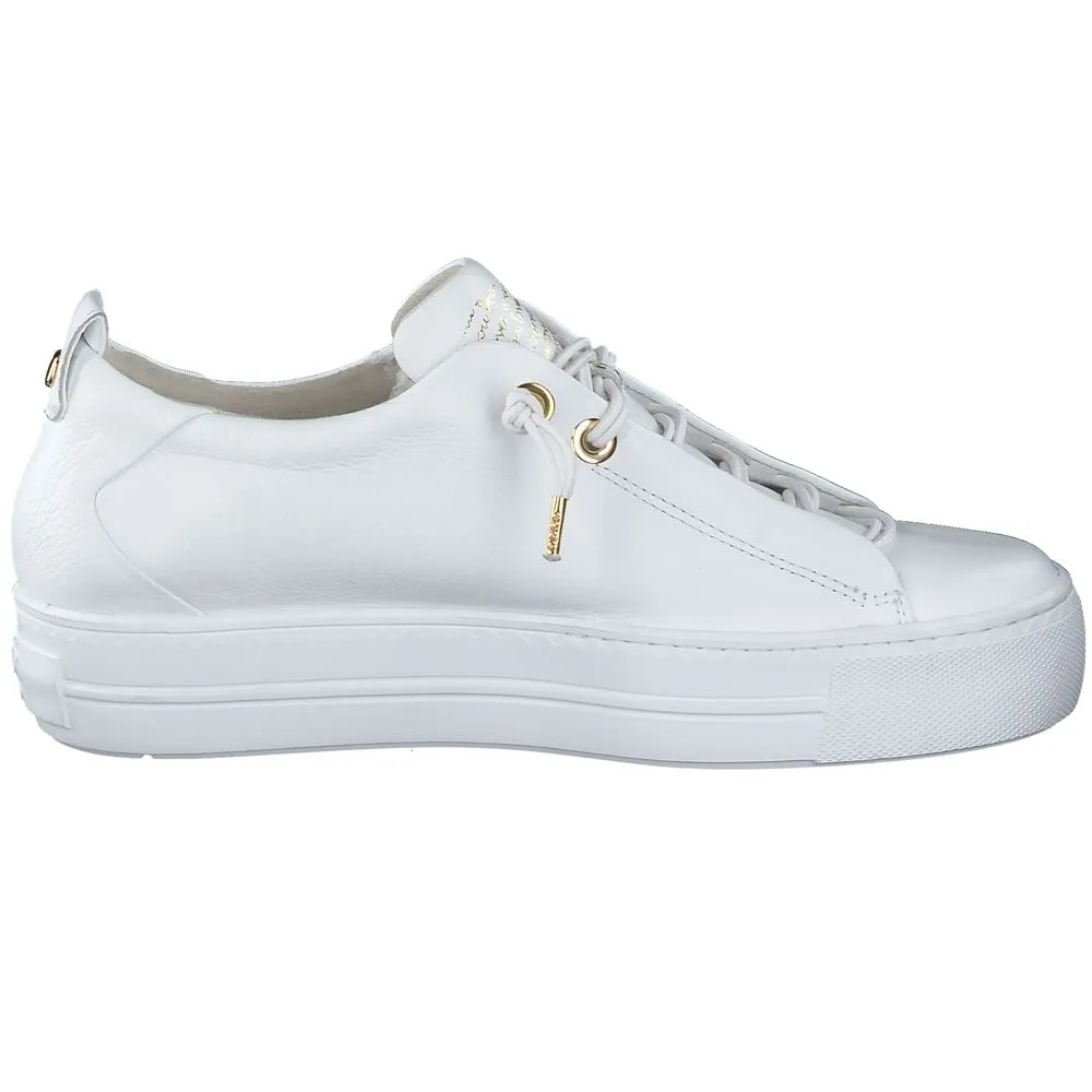 Paul Green SUPER SOFT Pauls Leder goldfarbene Ösen Logoprägung weiß S23 5017-004