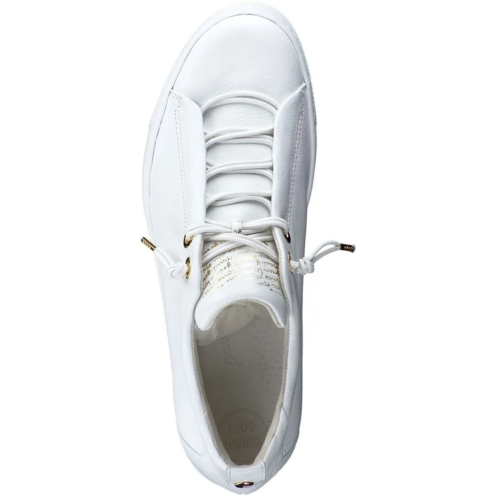 Paul Green SUPER SOFT Pauls Leder goldfarbene Ösen Logoprägung weiß S23 5017-004