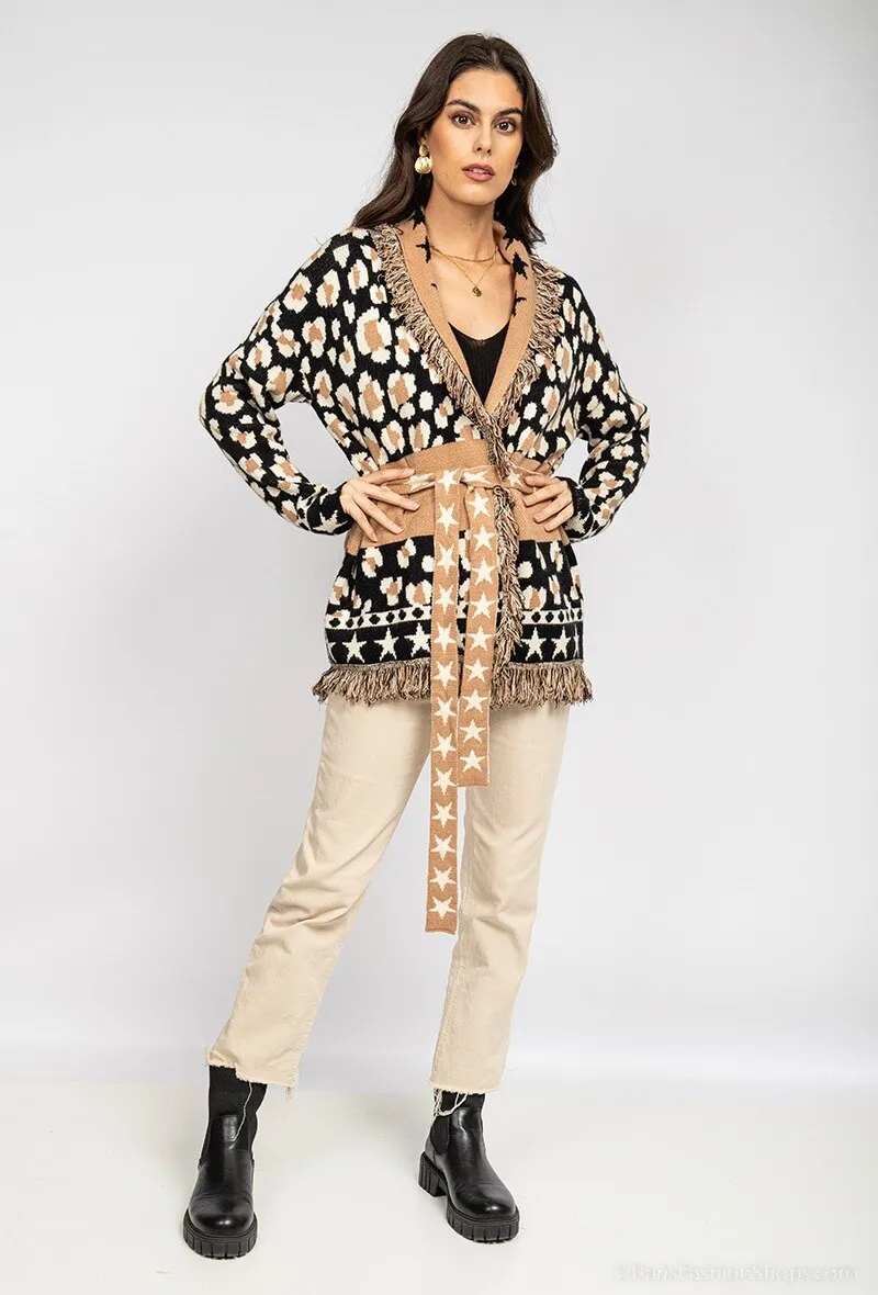 Printed cardigan