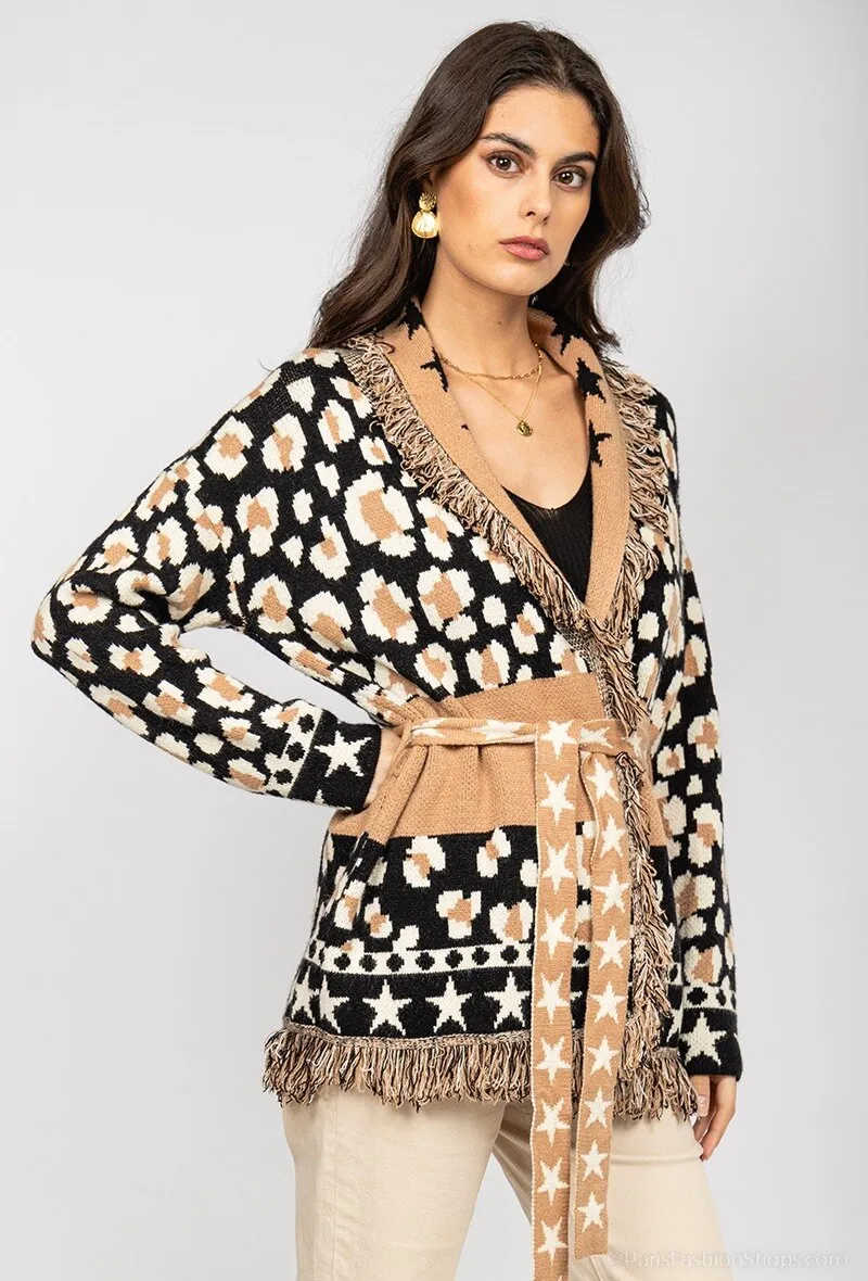 Printed cardigan
