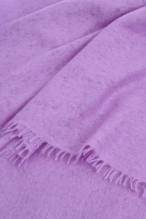 Schal mit Fransenkante aus Cashmere in Lilac