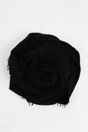 Schal mit Fransenkante aus Cashmere in Schwarz