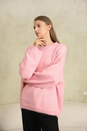 Schlichter, übergroßer Pullover mit Wolle