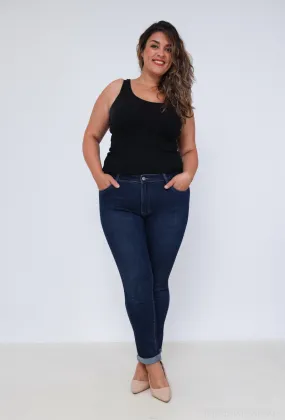 Slim-Jeans mit Bündchen in Übergröße