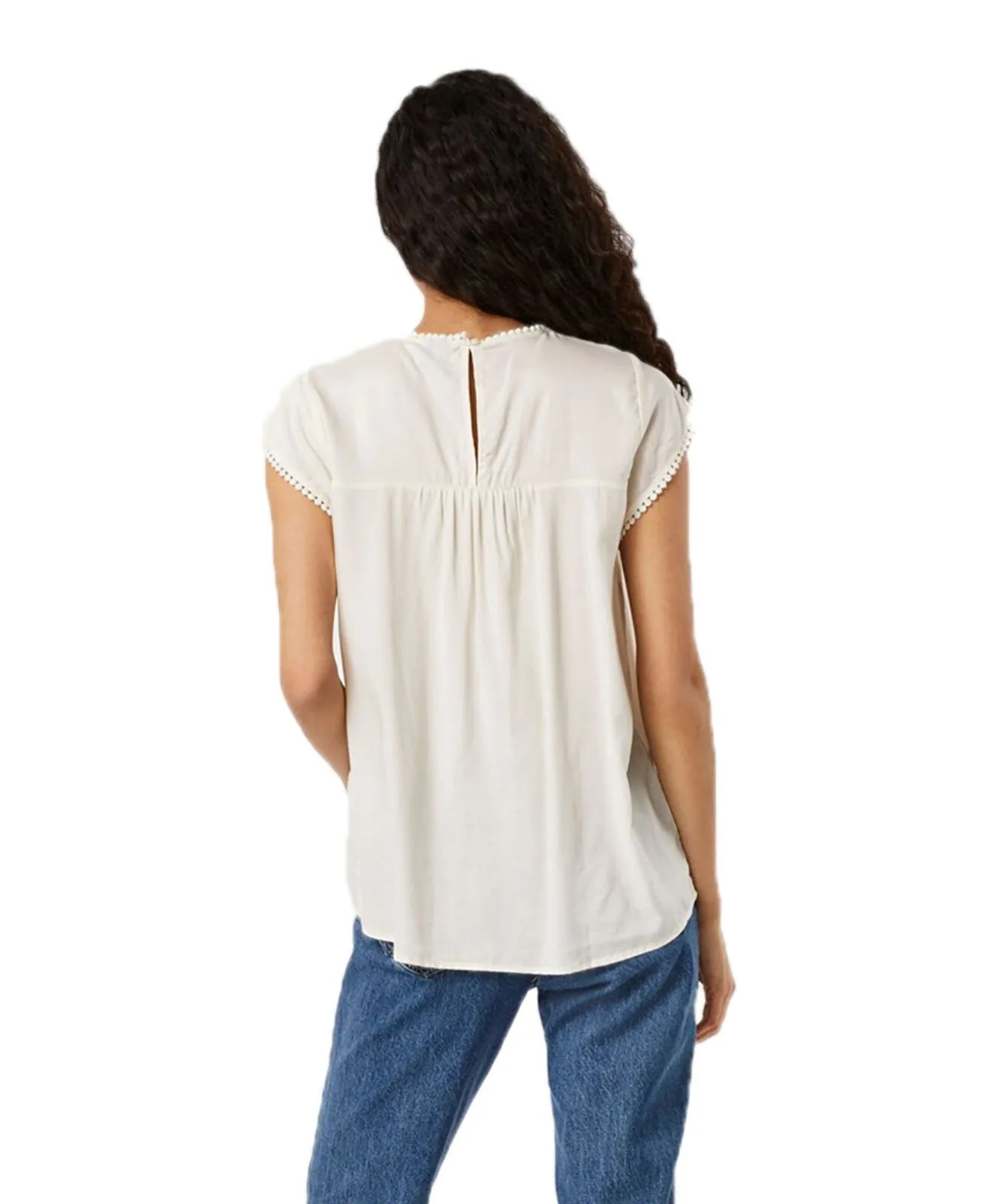 Vero Moda Blusenshirt Debbie mit kurzen Ärmeln in weiß