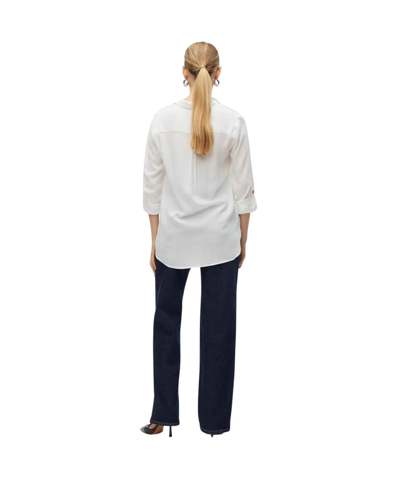 Vero Moda Hemdbluse Bumby mit Knopfverschluss in Weiß